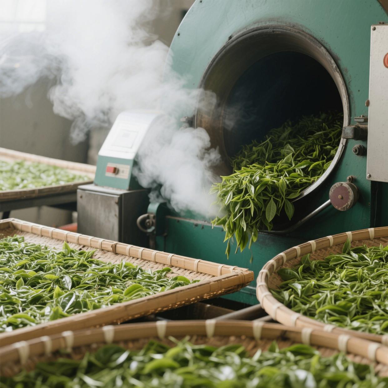 Green tea fixation process